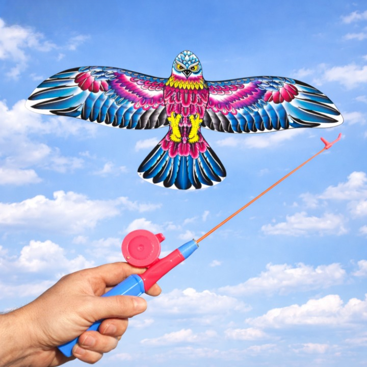 Children's Kite Fishing Rod Handle Polyester & Fiberglass