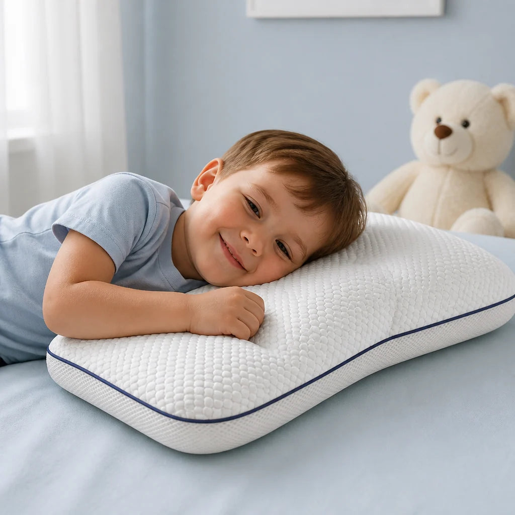 Children’s Pillow Memory Foam Ergonomic Neck Support Breathable Surface