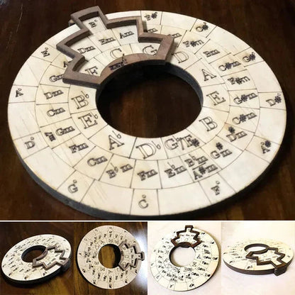 Chord Wheel Wooden Rotating Instant Chord Finder
