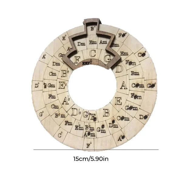 Chord Wheel Wooden Rotating Instant Chord Finder