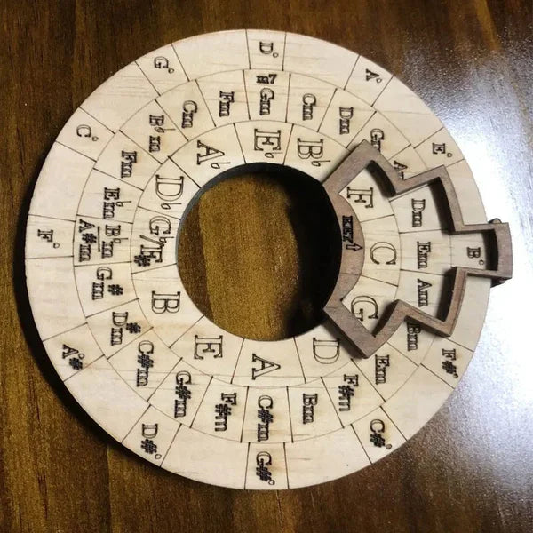 Chord Wheel Wooden Rotating Instant Chord Finder