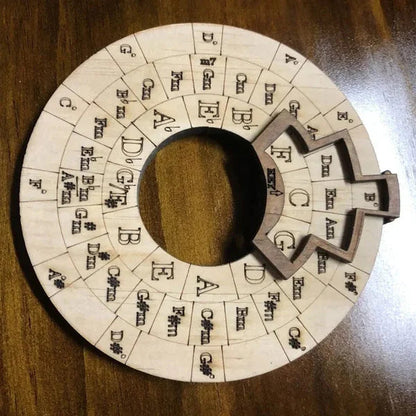 Chord Wheel Wooden Rotating Instant Chord Finder