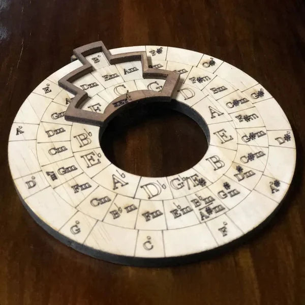 Chord Wheel Wooden Rotating Instant Chord Finder