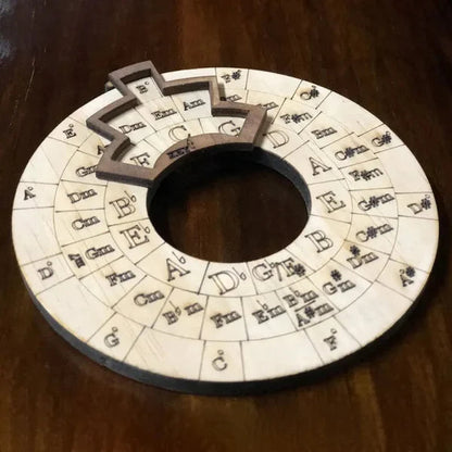 Chord Wheel Wooden Rotating Instant Chord Finder
