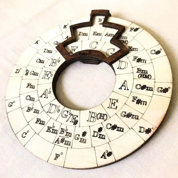 Chord Wheel Wooden Rotating Instant Chord Finder