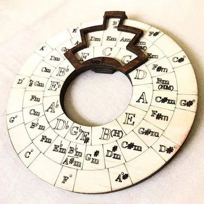 Chord Wheel Wooden Rotating Instant Chord Finder