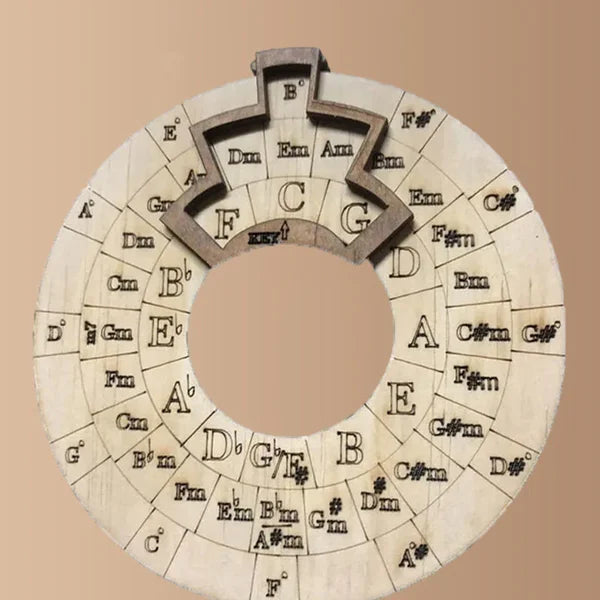 Chord Wheel Wooden Rotating Instant Chord Finder