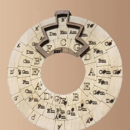 Chord Wheel Wooden Rotating Instant Chord Finder
