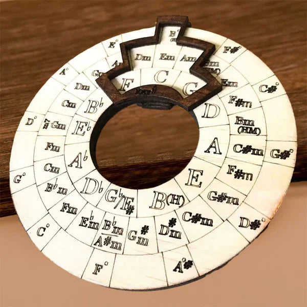 Chord Wheel Wooden Rotating Instant Chord Finder
