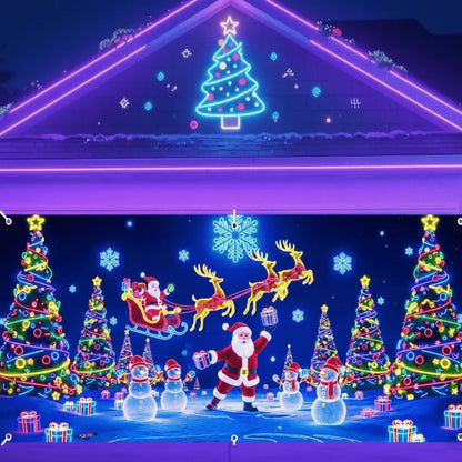 Christmas Banner UV-Fluorescent Blacklight Glow
