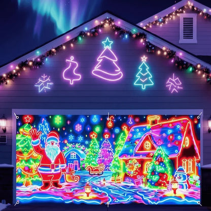 Christmas Banner UV-Fluorescent Blacklight Glow