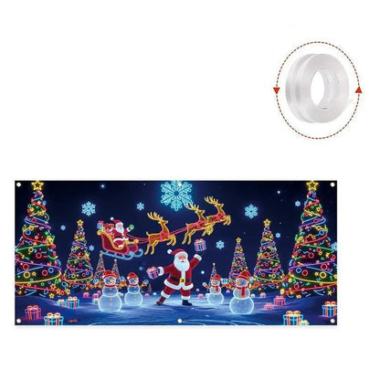 Christmas Banner UV-Fluorescent Blacklight Glow