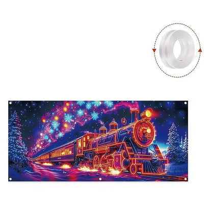 Christmas Banner UV-Fluorescent Blacklight Glow