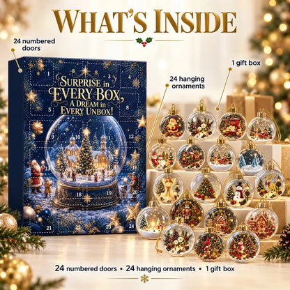 Christmas Bauble Advent Calendar 24 Ornaments 24-Day Countdown