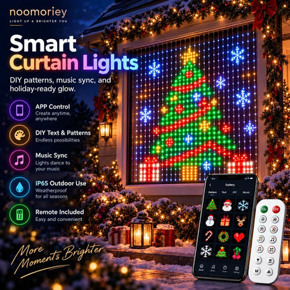 Christmas Curtain Lights RGB App-Controlled Music-Synced