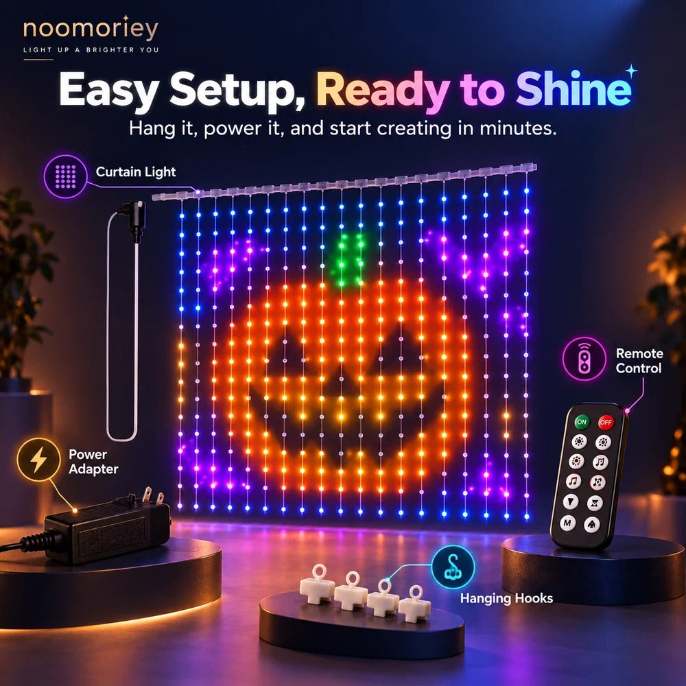 Christmas Curtain Lights RGB App-Controlled Music-Synced