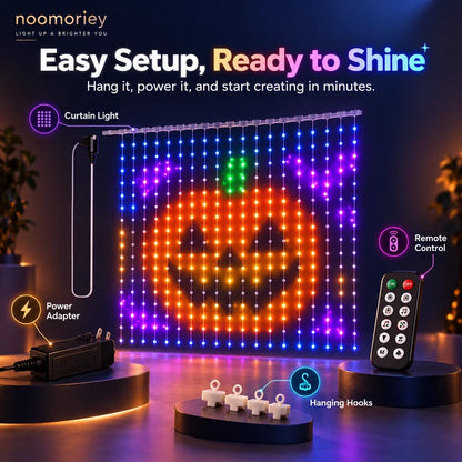 Christmas Curtain Lights RGB App-Controlled Music-Synced