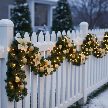 Christmas Garland Rattan Warm White LED Battery-Powered
