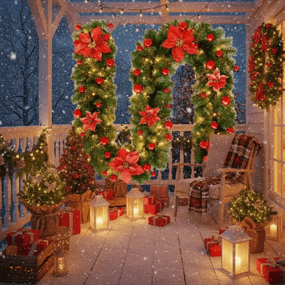 Christmas Garland Rattan Warm White LED Battery-Powered