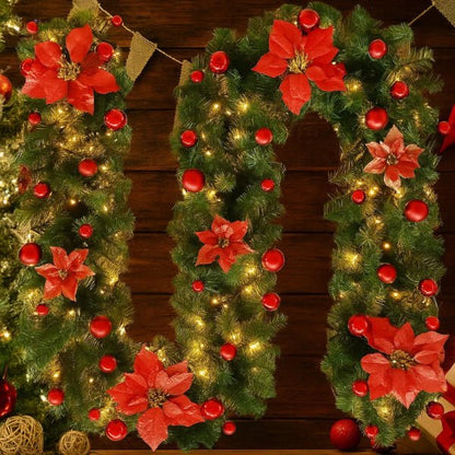 Christmas Garland Rattan Warm White LED Battery-Powered