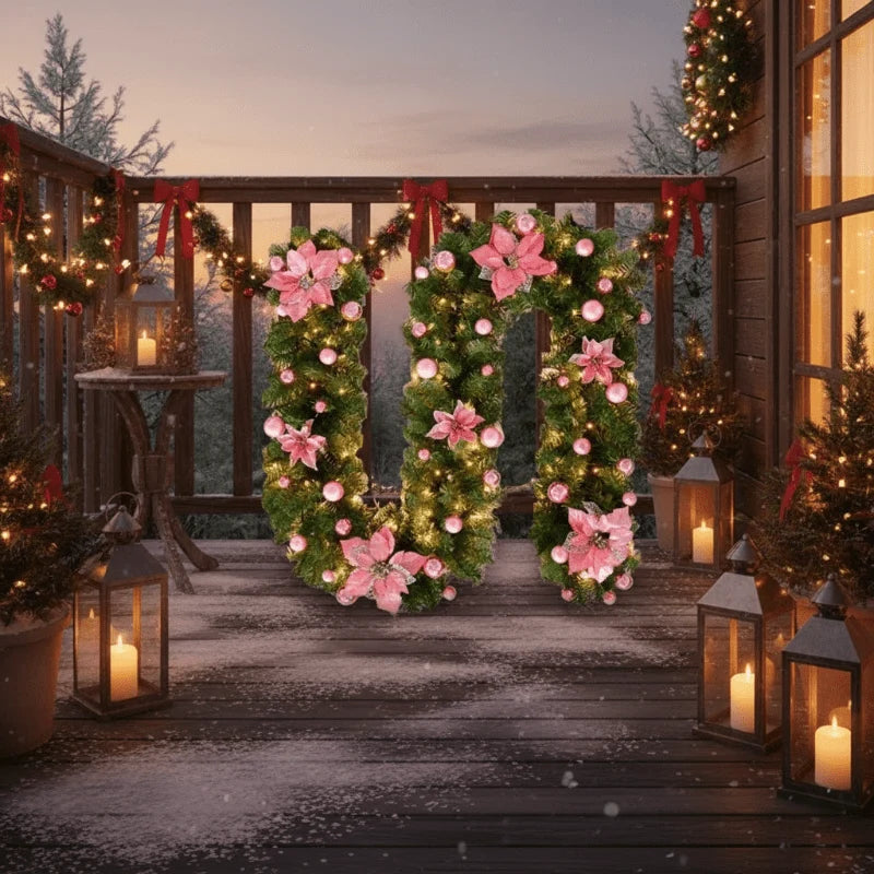 Christmas Garland Rattan Warm White LED Battery-Powered
