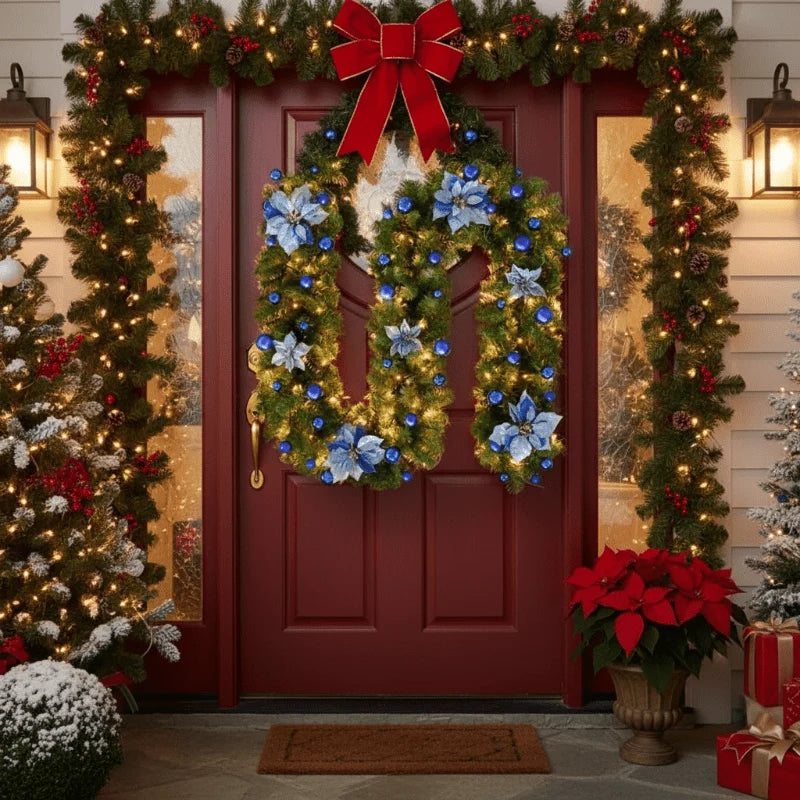 Christmas Garland Rattan Warm White LED Battery-Powered