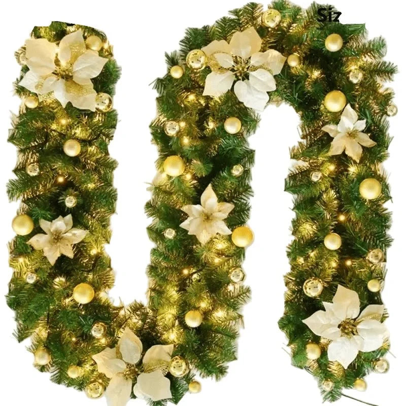 Christmas Garland Rattan Warm White LED Battery-Powered