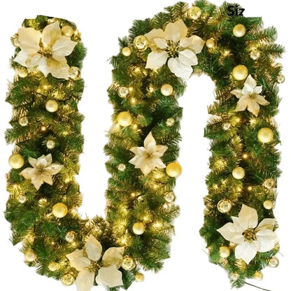 Christmas Garland Rattan Warm White LED Battery-Powered