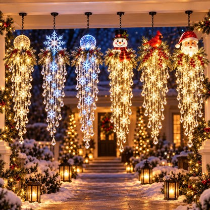 Christmas Hanging Light LED Cascading Crystal-Style Design