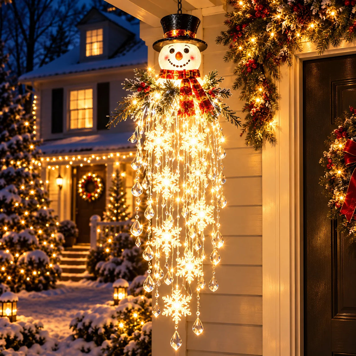 Christmas Hanging Light LED Cascading Crystal-Style Design