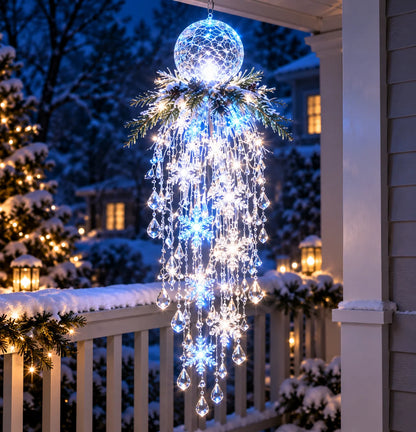 Christmas Hanging Light LED Cascading Crystal-Style Design