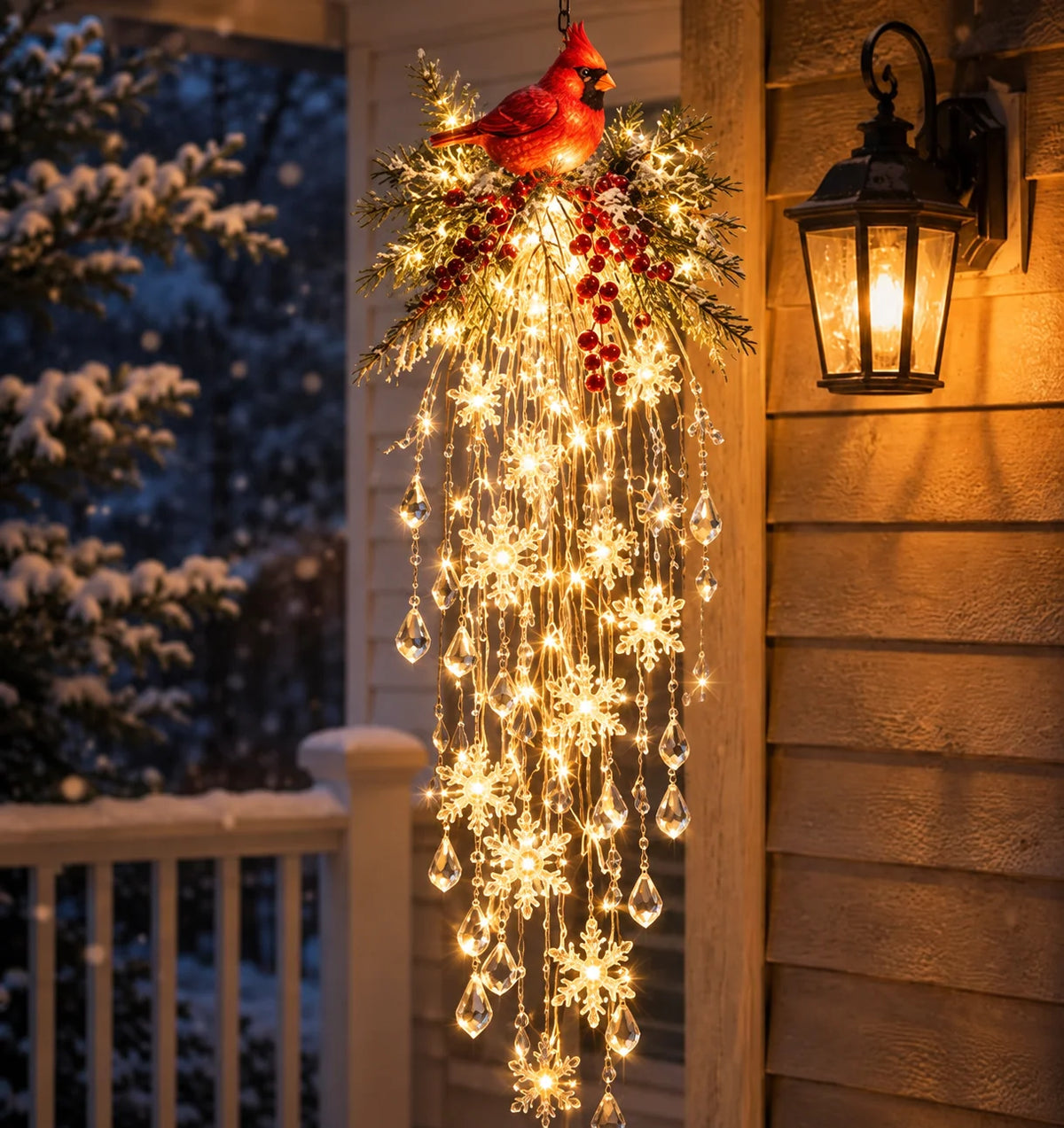 Christmas Hanging Light LED Cascading Crystal-Style Design