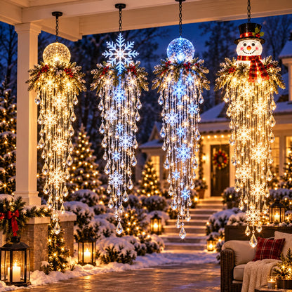 Christmas Hanging Light LED Cascading Crystal-Style Design