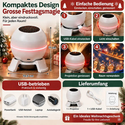 Christmas Light Projector USB-Powered Moving Patterns Indoor Use
