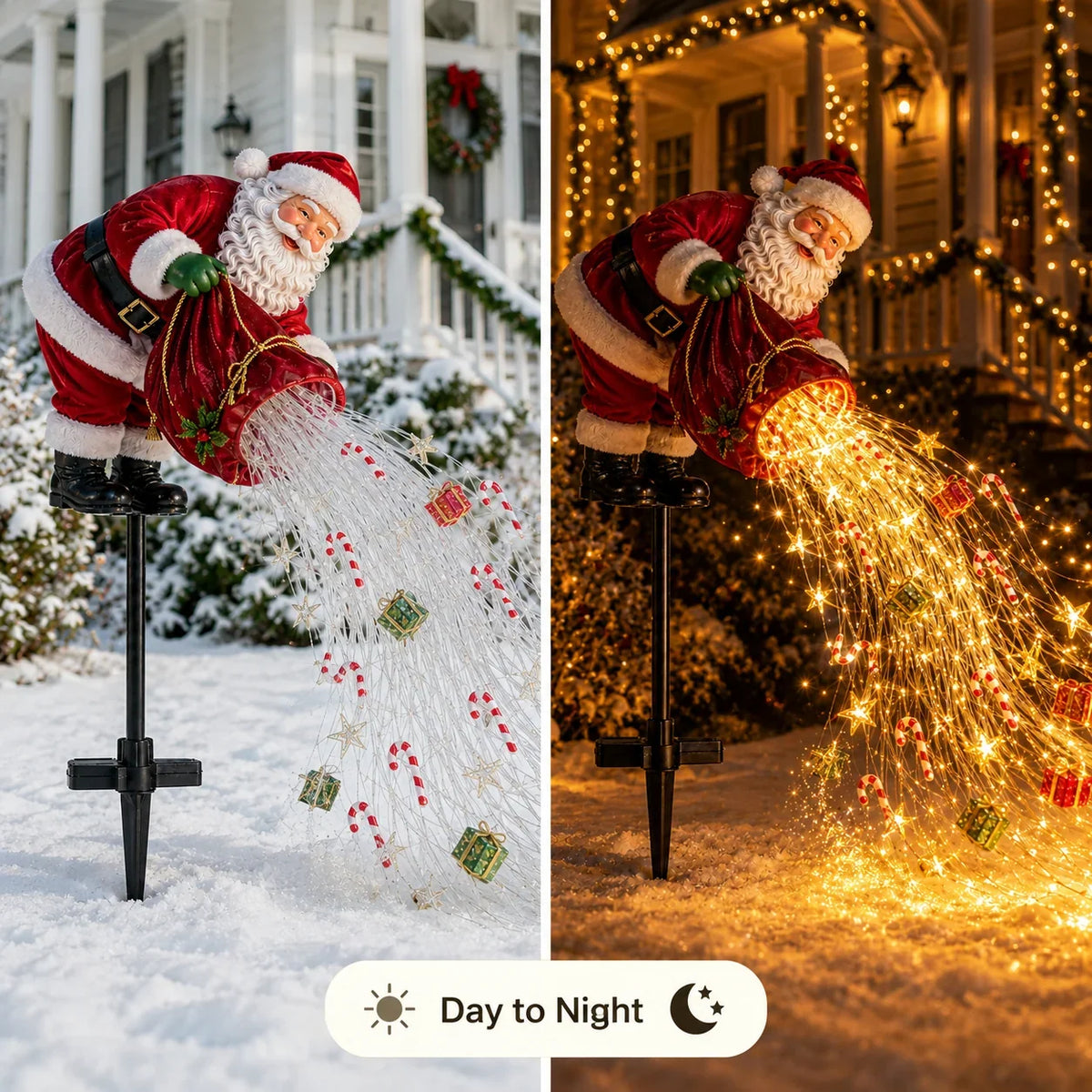 Christmas Light Stakes Animated Flowing LED Effect
