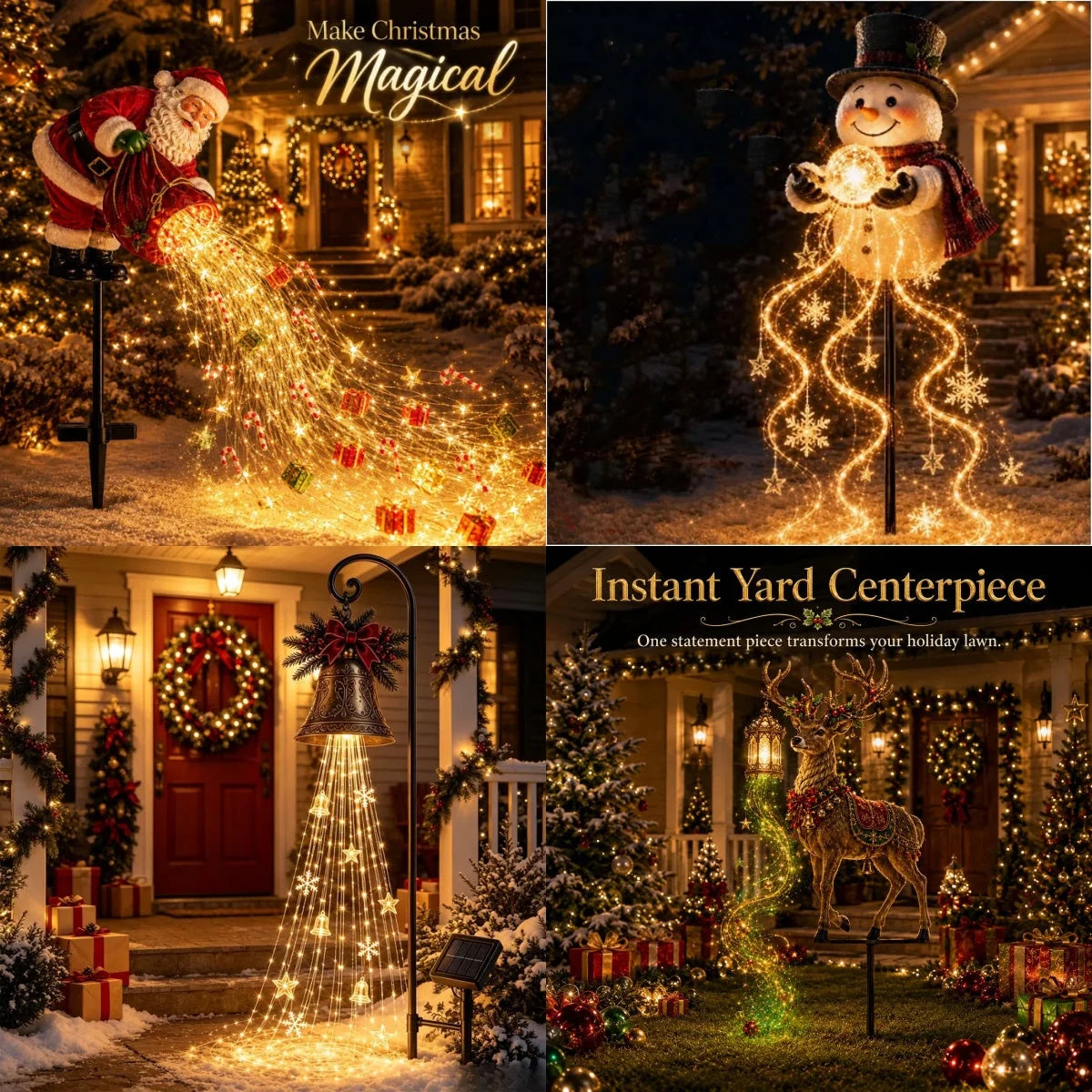 Christmas Light Stakes Animated Flowing LED Effect