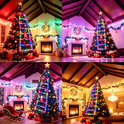 Christmas Lights Climbing Santa Ladder USB Powered 8 Modes