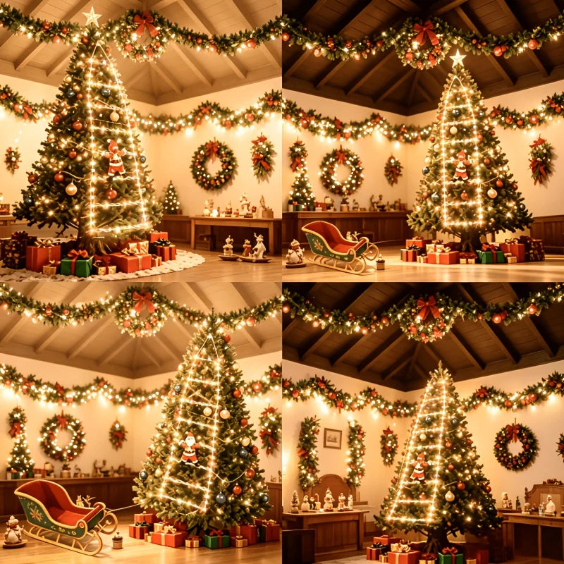 Christmas Lights Climbing Santa Ladder USB Powered 8 Modes