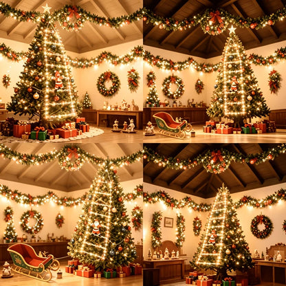 Christmas Lights Climbing Santa Ladder USB Powered 8 Modes