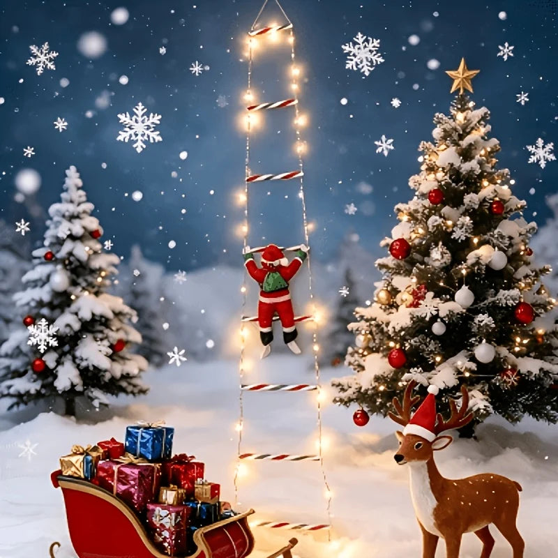Christmas Lights Climbing Santa Ladder USB Powered 8 Modes