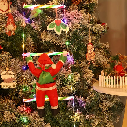 Christmas Lights Climbing Santa Ladder USB Powered 8 Modes