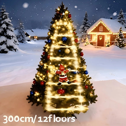Christmas Lights Climbing Santa Ladder USB Powered 8 Modes