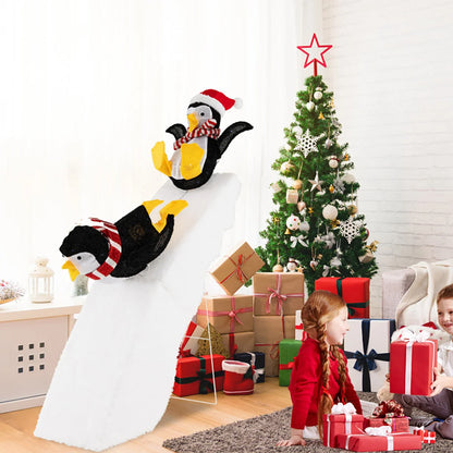 Christmas Penguin Decoration Ice Skating 130 LED Lights