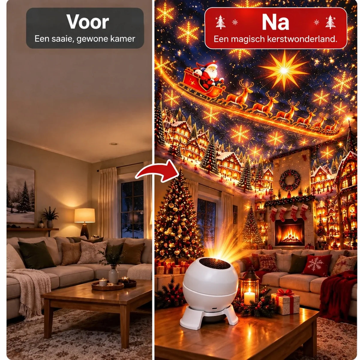 Christmas Projection Night Light USB-Powered Compact Projector