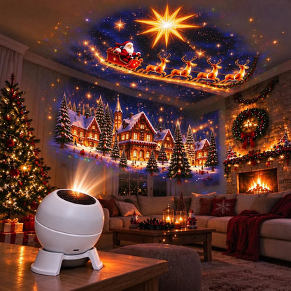 Christmas Projection Night Light USB Powered Festive Scenes