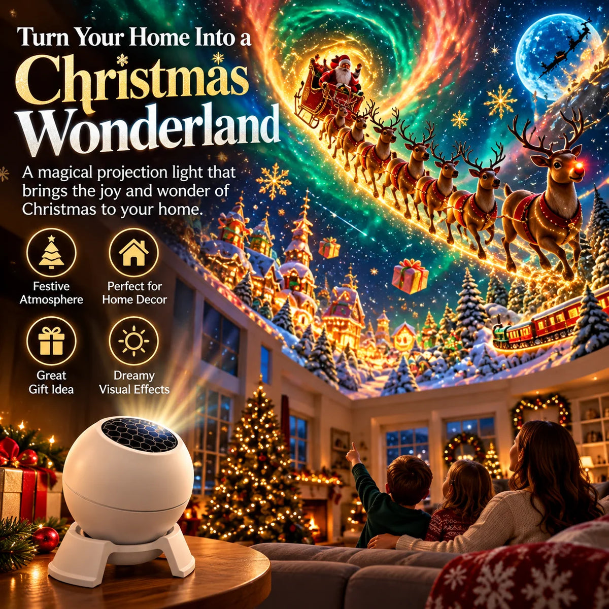 Christmas Projector Indoor Tabletop Festive Projection Light