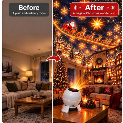 Christmas Projector Night Light USB Powered Wall & Ceiling Projection