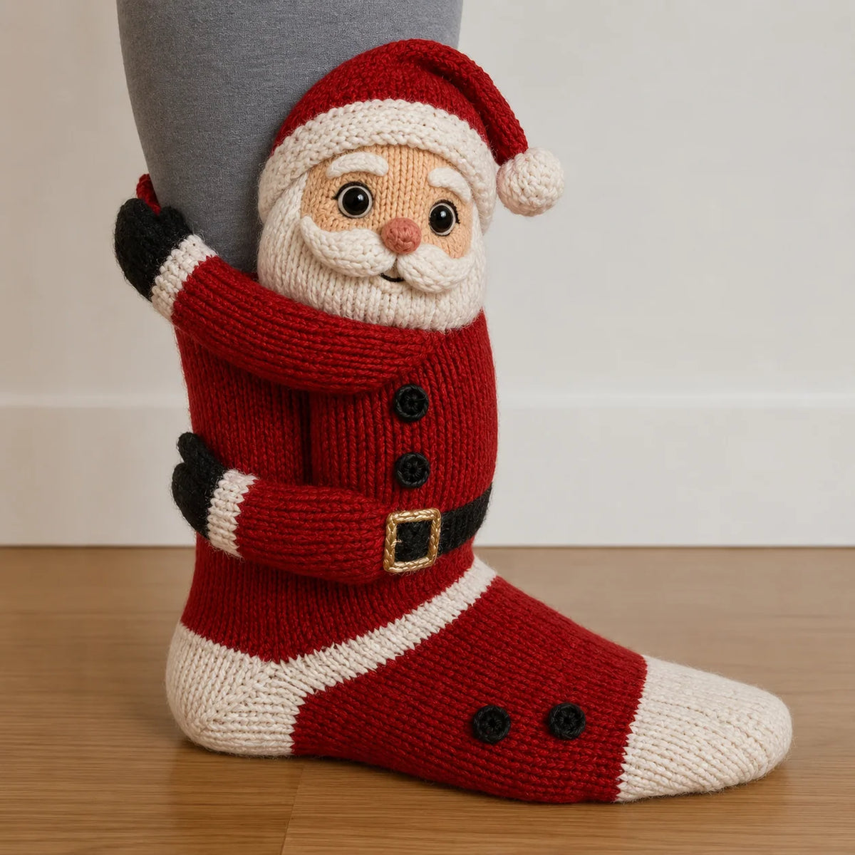 Christmas Socks Knitted 3D Hugging Character Design