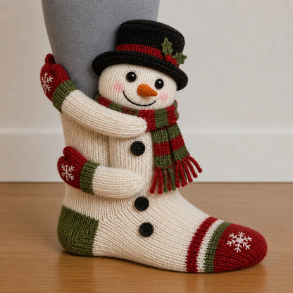 Christmas Socks Knitted 3D Hugging Character Design