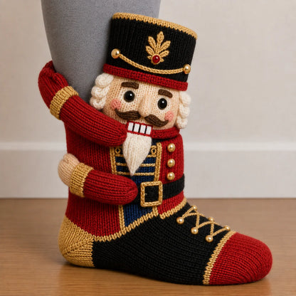 Christmas Socks Knitted 3D Hugging Character Design